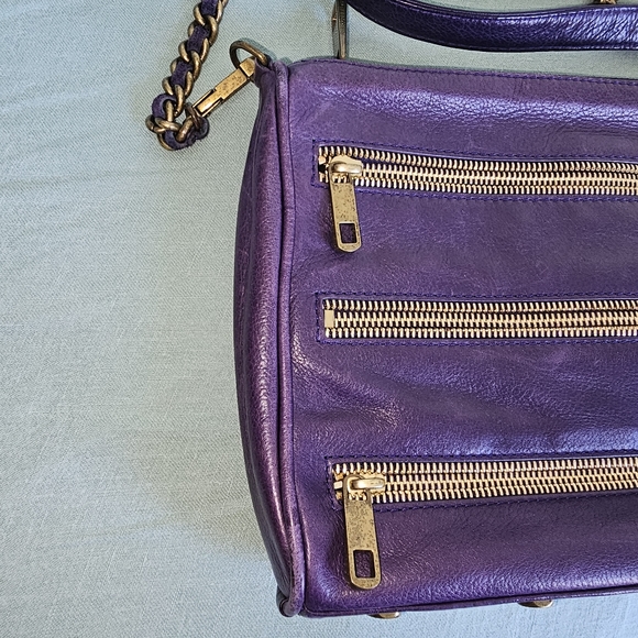 Rebecca Minkoff 5 Zip MAC Eggplant Purple Crossbody - Picture 3 of 17